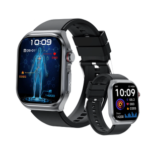 2025 New Men Health Smart Watch 2.0 Inch HD Fitness Tracker with Heart Rate Blood Oxygen Blood Pressure Sleep Monitor IP68 Waterproof Exercise Pedomet