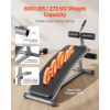 Sit Up Bench, Curved Decline Ab Bench with Reverse Crunch Handle, with 6 Adjustable Height Setting, Heavy Duty Steel
