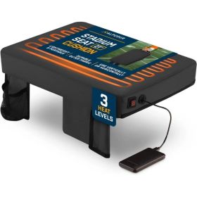 Alpcour Portable Heated Extra Thick Stadium Seat Cushion - 21x 15 Inch Bleacher Cushion With Side Pocket (Option: Black-21Wide)