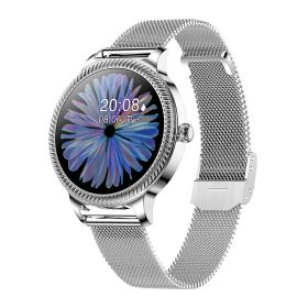 Women's AK38 Smart Watch Heart Rate Smart Bluetooth Bracelet Sports Watch Smart Watch (Color: Milan Silver)