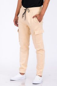 Cotton Blend Jogger Sweats (Color: Khaki, size: 3XL)