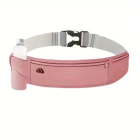 Multi-Pocket Reflective Waist Pack – Lightweight Nylon Design for Men & Women (Hiking/Dog Walking Essentials) (Color: Dusty Rose)